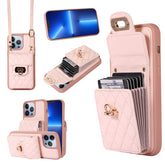 Phone Case for iPhone 13 Pro Max 2021 6.7 inch Wallet Cover with Card Holder Crossbody Strap Long Lanyard Leather Cell Accessories iPhone13promax 5G i Phone13Max Plus iPhone13 ProMax Women Girls Pink